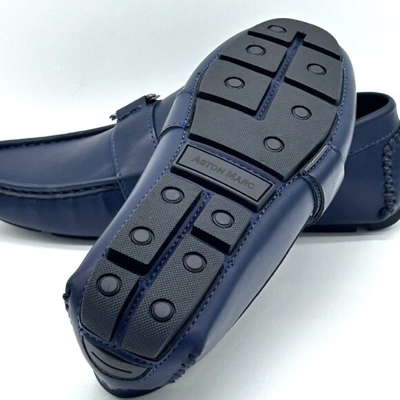Aston Marc Men's Charter Side Buckle Loafers Shoes Color Navy US 8.5M - With Box - Picture 11 of 11